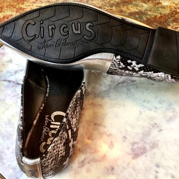 Circus by Sam Edelman silver and snakeskin flats. - Picture 6 of 8